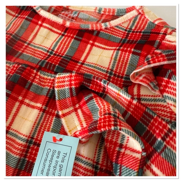 Girls Long Sleeve Nightgown Cat & Jack Plaid - Picture 3 of 3